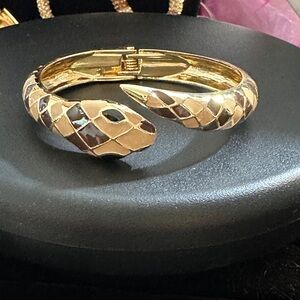Gold Snake Design Bangle